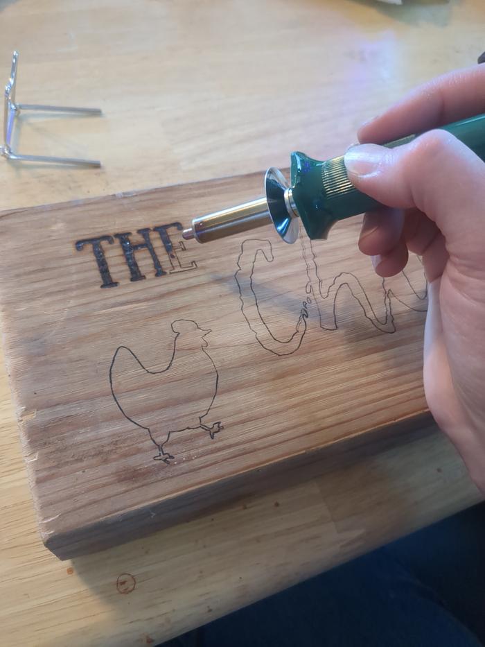 Action shot of wood burning.