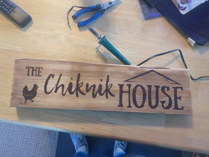 Wood burning complete.