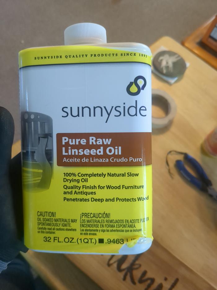 Raw linseed oil.