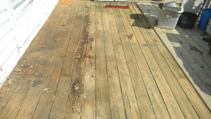 A deck needing to be worked on