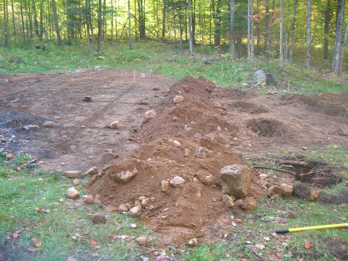 First row of holes done, I'm probably standing near that stump.